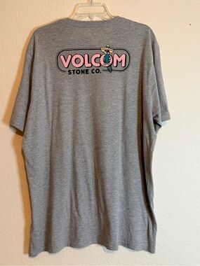Volcom Gray Short-Sleeve Logo Tee - Pink Graphic